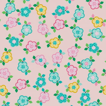 Tricoline estampado pink little flowers 