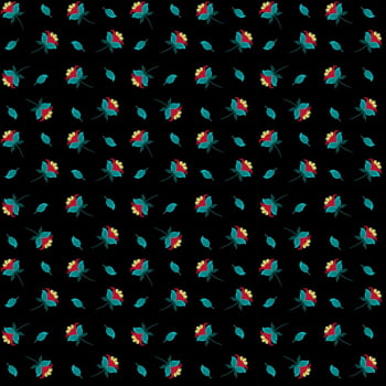 Tricoline estampado mini flores preto