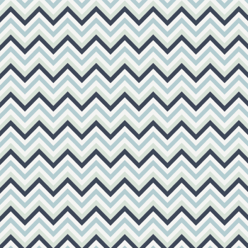 Tricoline estampado chevron azul claro e escuro 