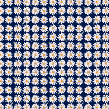Tricoline estampado floral pequeno fundo azul