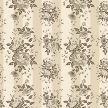 Tricoline estampado country floral bege