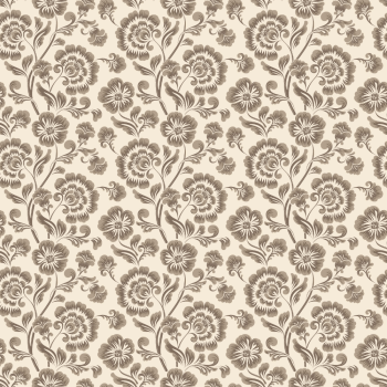 Tricoline estampado country floral menor bege