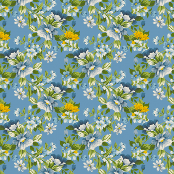 Tricoline estampado deep blue floral