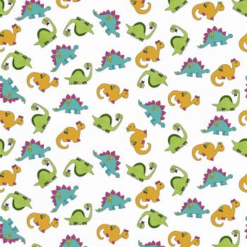 Tricoline estampado Dino fundo claro 