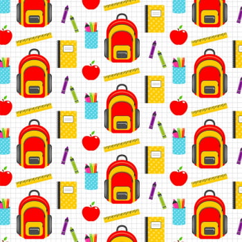 Tricoline estampado material escolar 