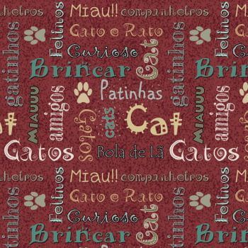 Tricoline estampa digital escrito gatos