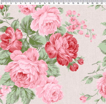 Sarja estampa digital com rosas rose