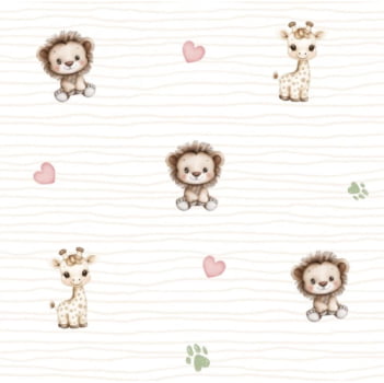 Flanela estampa digital safari dos sonhos 2 - CORTES 1,00m x 1,42m