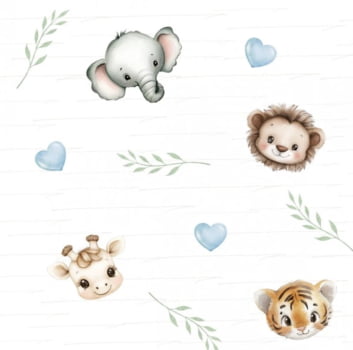 Flanela estampa digital safari dos sonhos 4 - CORTES 1,00m x 1,42m