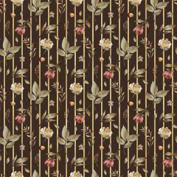 Tricoline estampa digital floral stripes 
