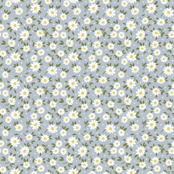 Tricoline estampado tiny daisy azul