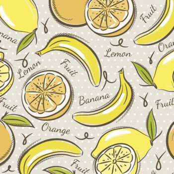 Tricoline estampado yellow fruits