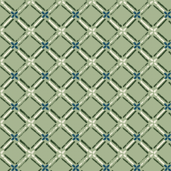 Tricoline estampado entrelaçado verde 