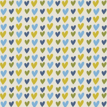 Tricoline estampado blue hearts