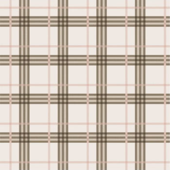 Tricoline estampa digital xadrez bege peônias