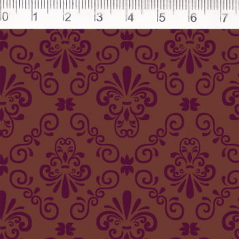 Tricoline estampado arabesco bordo