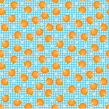 Tricoline estampado laranja xadrez