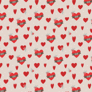 Tricoline estampado corações love Valentines 