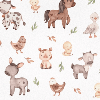 Tricoline estampa digital animais da fazendinha 