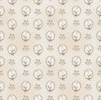 Tricoline estampa digital gansos no arranjo 