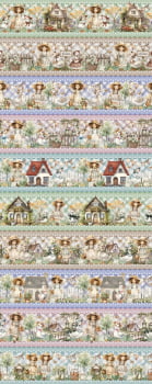 Tricoline estampa digital barrado camponesa - CORTES 0,55m x 1,50m  