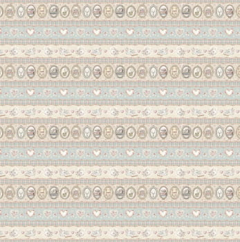 Tricoline estampa digital barrado chá elegante - CORTES 0,55m x 1,50m