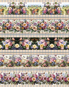 Tricoline estampa digital barrado Melissa - CORTES 0,55m x 1,50m