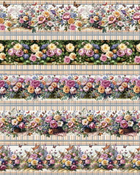 Tricoline estampa digital barrado Melissa - CORTES 0,55m x 1,50m