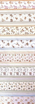 Tricoline estampa digital barrado baby beautiful - CORTES 0,55m x 1,50m