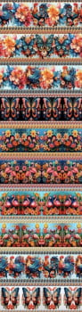 Tricoline estampa digital barrado 3D flamingos 