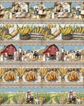 Tricoline estampa digital barrado agro é vida - CORTES 0,55m x 1,50m