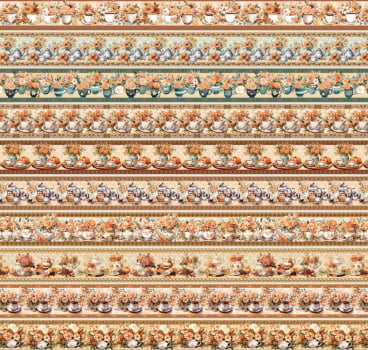Tricoline estampa digital barrado Cup of peach