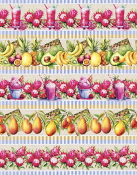 Tricoline estampa digital barrado pitaya e cia