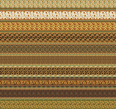 Tricoline estampa digital barrado sunflowers