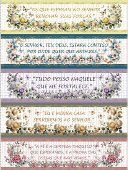 Tricoline estampa digital barrado versículos 