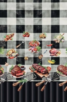 Sarja estampa digital toalha de mesa churrasco