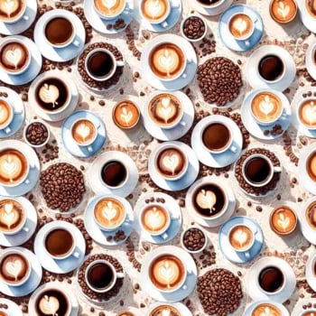 Tricoline estampa digital coffee time xícaras 