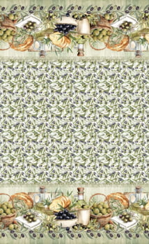 Tricoline estampa digital toalha de mesa oliveiras