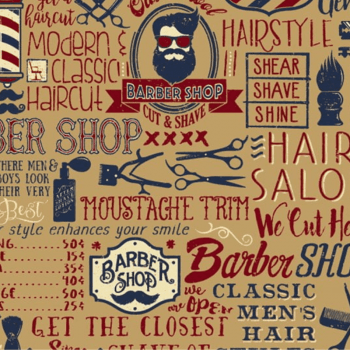 Tricoline estampa digital barbearia 