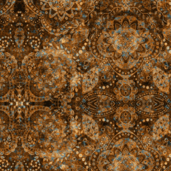Tricoline estampa digital boho marrom 
