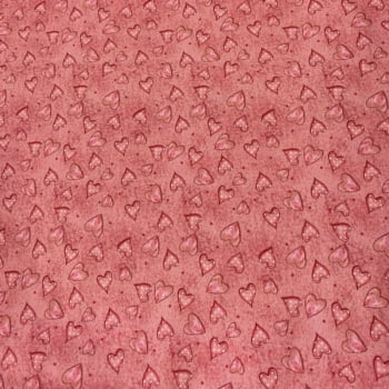 Tricoline estampa digital corações fofos rose