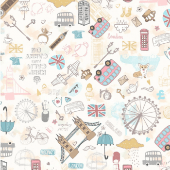 Tricoline estampa digital London Candy
