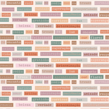 Tricoline estampa digital palavras boas