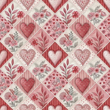 Tricoline estampa digital patch love