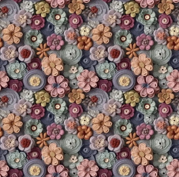 Tricoline estampa digital crochê floral marcante 