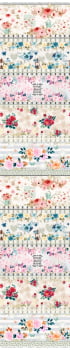Exclusivo - Tricoline estampa digital barrado floral - CORTES 0,55m x 1,50m