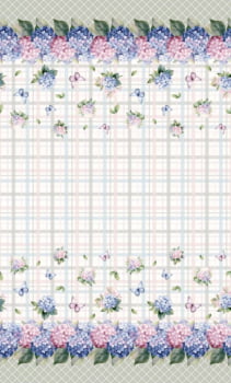 Sarja estampa digital toalha de mesa hortênsias 