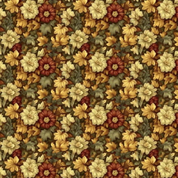 Tricoline estampa digital floral golden grove