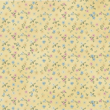 Tricoline estampa digital floral mini amarelo 