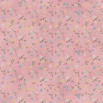 Tricoline estampa digital floral mini rosa